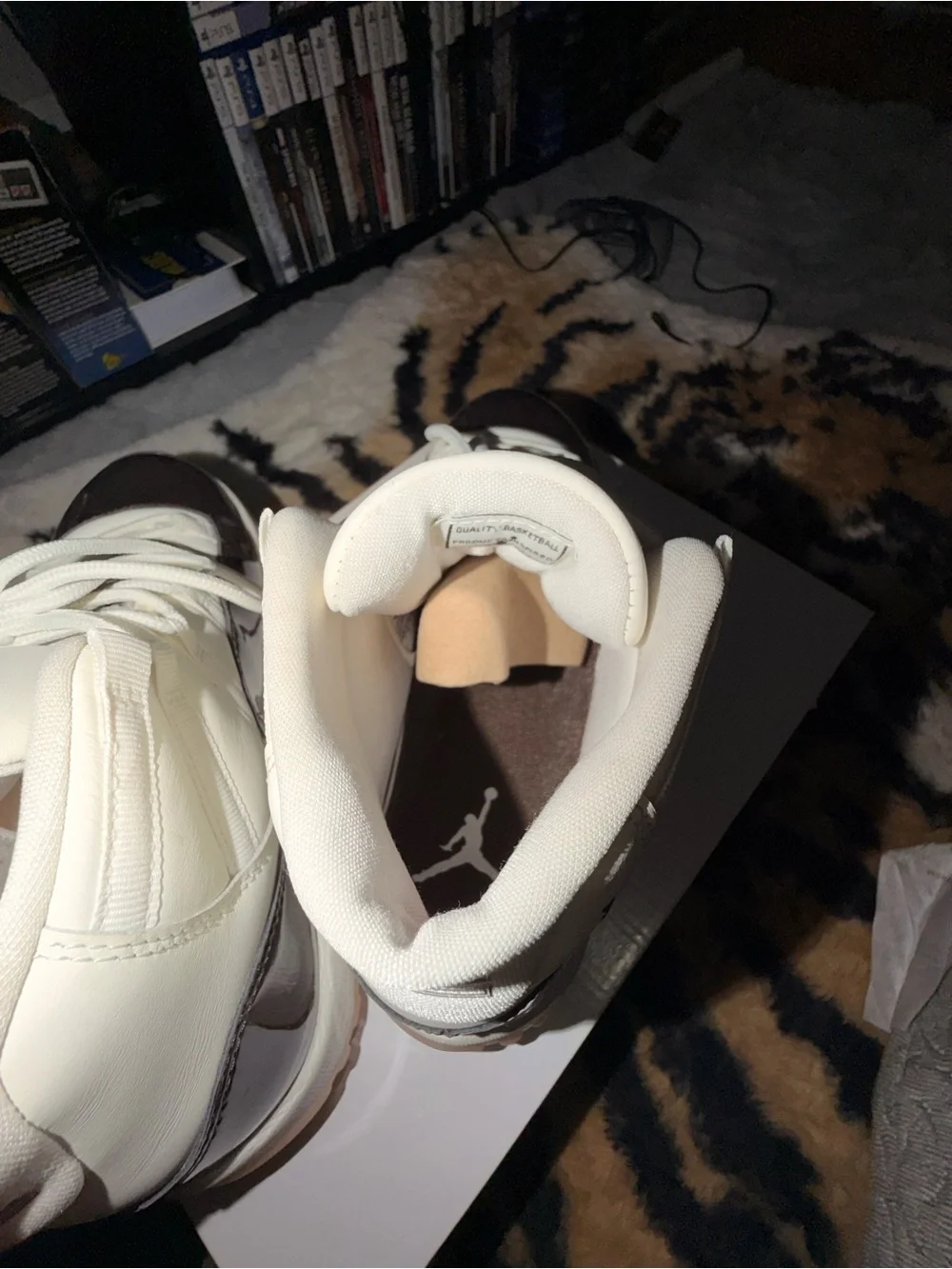 Jordan Men’s Air Jordan 11 Retro - Brown/White & olive Jordan sweater lot of 2